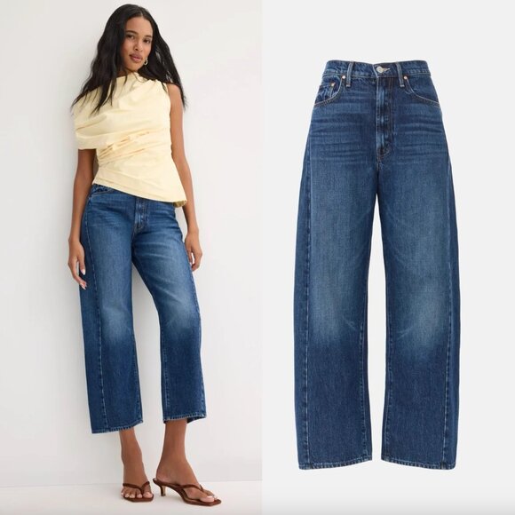 MOTHER Denim - MOTHER Half-Pipe Ankle Jean in Dark Wash Blue Denim Straight Leg Jeans 27